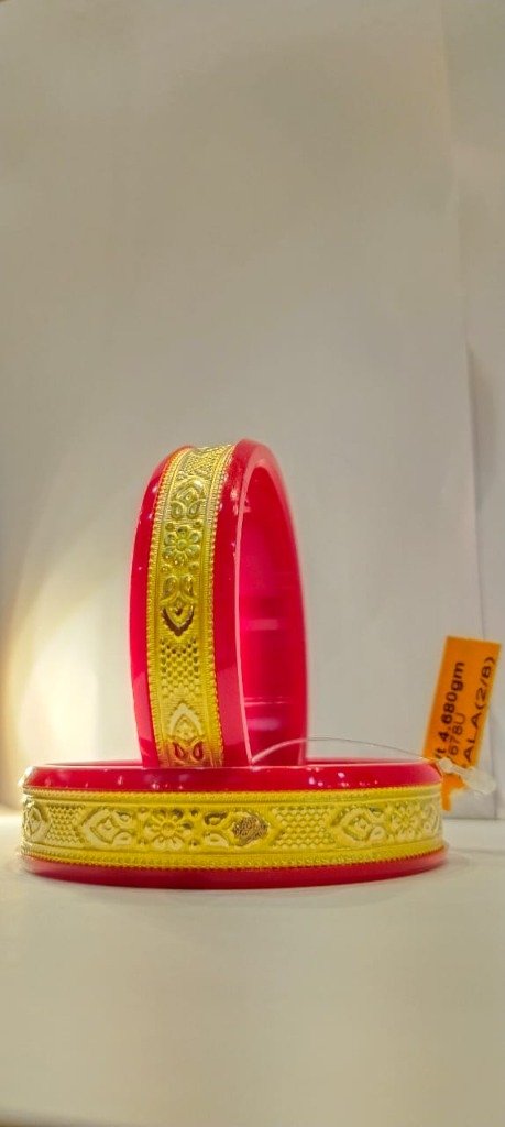Bridal Red & Gold Pala Bangles Udala