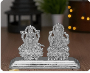 Silver Lakshmi-Ganesha Idols Udala